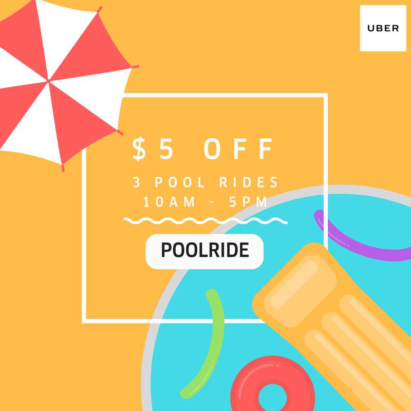 Uber Singapore $5 Off Up to 3 POOL Rides POOLRIDE Promo Code 15-18 May 2017 | Why Not Deals
