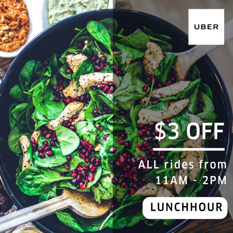 Uber Singapore Lunch Hour $3 Off ALL uberX & uberPOOL Rides Promotion 1-5 May 2017 | Why Not Deals