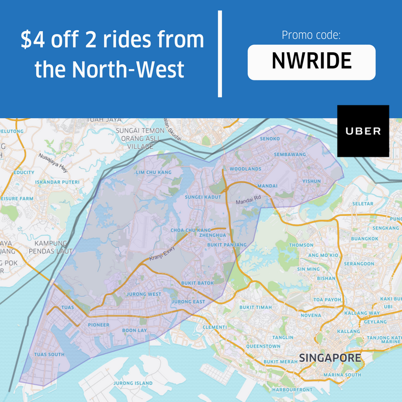 Uber Singapore North & West $4 Off 2 uberX & uberPOOL NWRIDE Promo Code 14-18 May 2017 | Why Not Deals