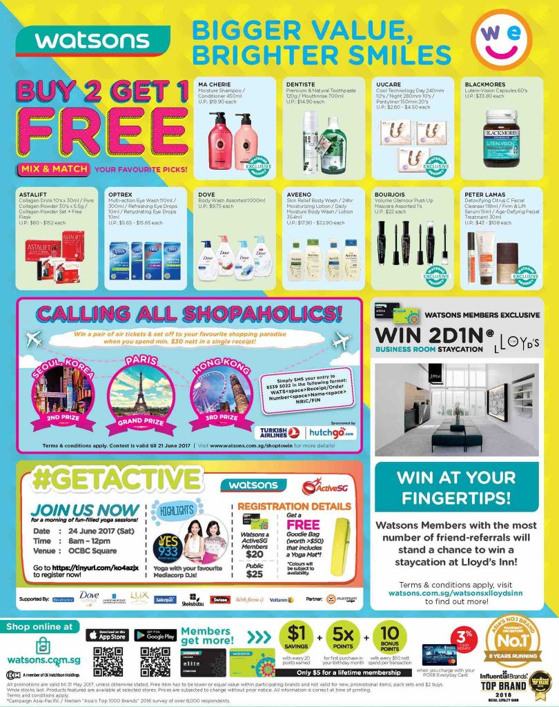 Watsons Singapore MIX & MATCH Enjoy 2nd Buy at 50% Off Promotion ends 31 May 2017 | Why Not Deals 4