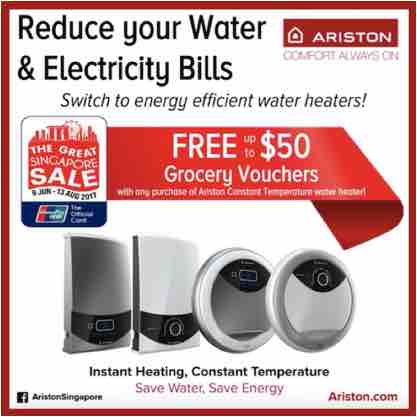 Ariston Great Singapore Sale Get Up to $50 Grocery Vouchers Promotion ends 13 Aug 2017 | Why Not Deals