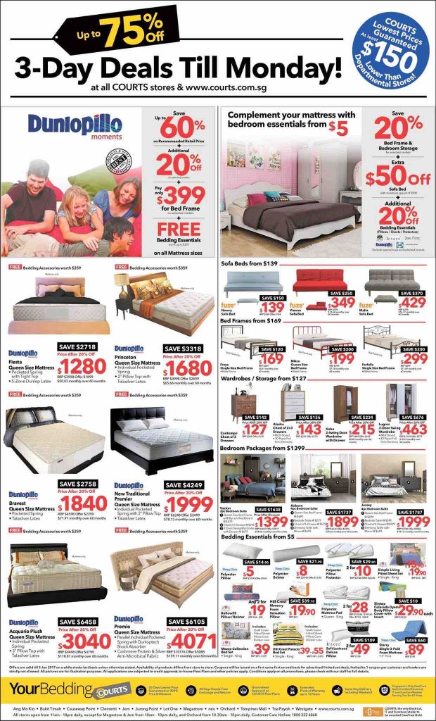 COURTS SG 3 Days Gigantic Sale That Beats All Tradeshow Prices Promotion 3-5 Jun 2017 | Why Not Deals 4