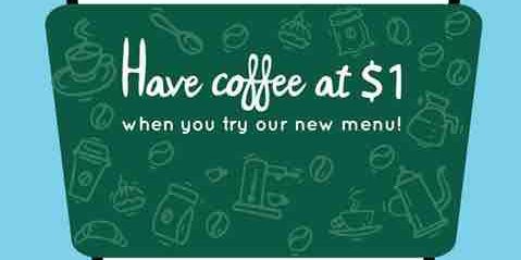 Dome Cafe Singapore Have Coffee at $1 at IMM & Parkway Parade Promotion 1-15 Jun 2017