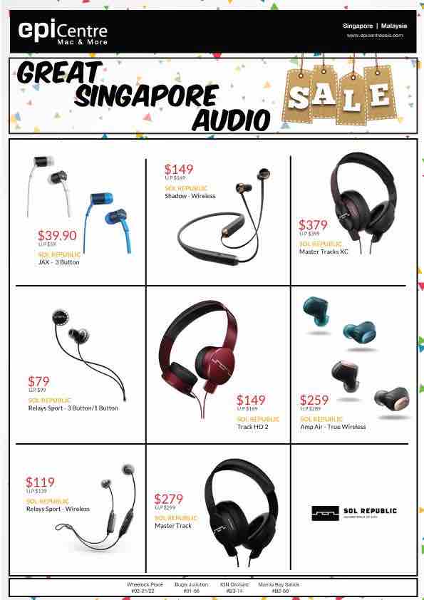 EpiCentre Great Singapore Audio Sale Up to 30% Off Promotion 4-30 Jun 2017 | Why Not Deals