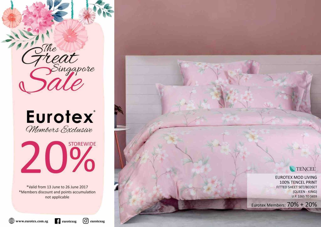 Eurotex The Great Singapore Sale Members Exclusive 20% Off Promotion 13-26 Jun 2017 | Why Not Deals