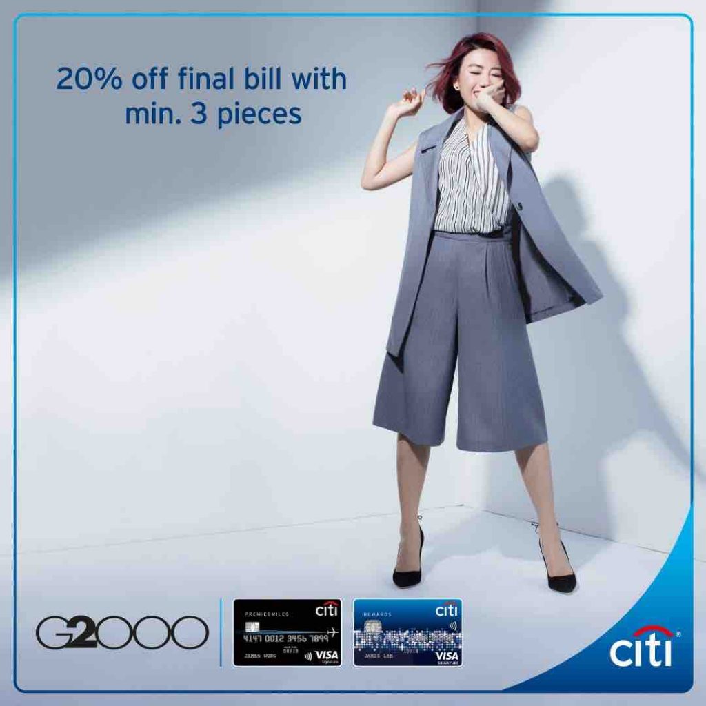 G2000 Great Singapore Sale Citi Cardmembers Get 20% Off Promotion 13-21 Jun 2017 | Why Not Deals