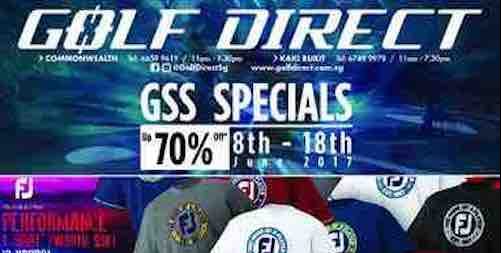 Golf Direct Great Singapore Sale Up to 70% Off Promotion 8-18 Jun 2017