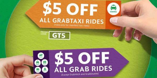 Grab Singapore $5 Off GrabTaxi GT5 & $5 Off All Grab Rides ALL5 Promo Codes 19-26 Jun 2017