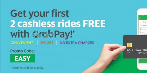 Grab Singapore Get 2 Cashless Rides FREE with GrabPay EASY Promo Code ends 4 Jul 2017