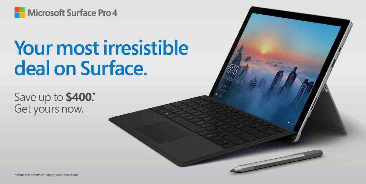 Harvey Norman SG Save Up to $400 Microsoft Surface Pro 4 Promotion ends 11 Jun 2017