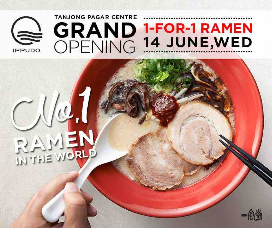IPPUDO SG Tanjong Pagar Centre Grand Opening 1-For-1 Ramen Promotion 14 Jun 2017 | Why Not Deals