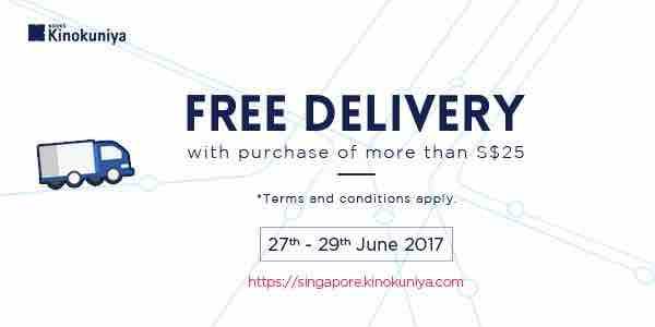 Kinokuniya Singapore Webstore FREE Delivery with Purchase of S$25 Promotion 27-29 Jun 2017