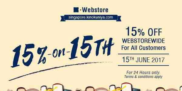 Kinokuniya Webstore Singapore 24 Hours Only 15% Off Promotion on 15 Jun 2017