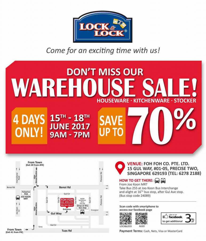LOCK & LOCK Singapore Warehouse Sale Up to 70% Off Promotion 15-18 Jun 2017 | Why Not Deals