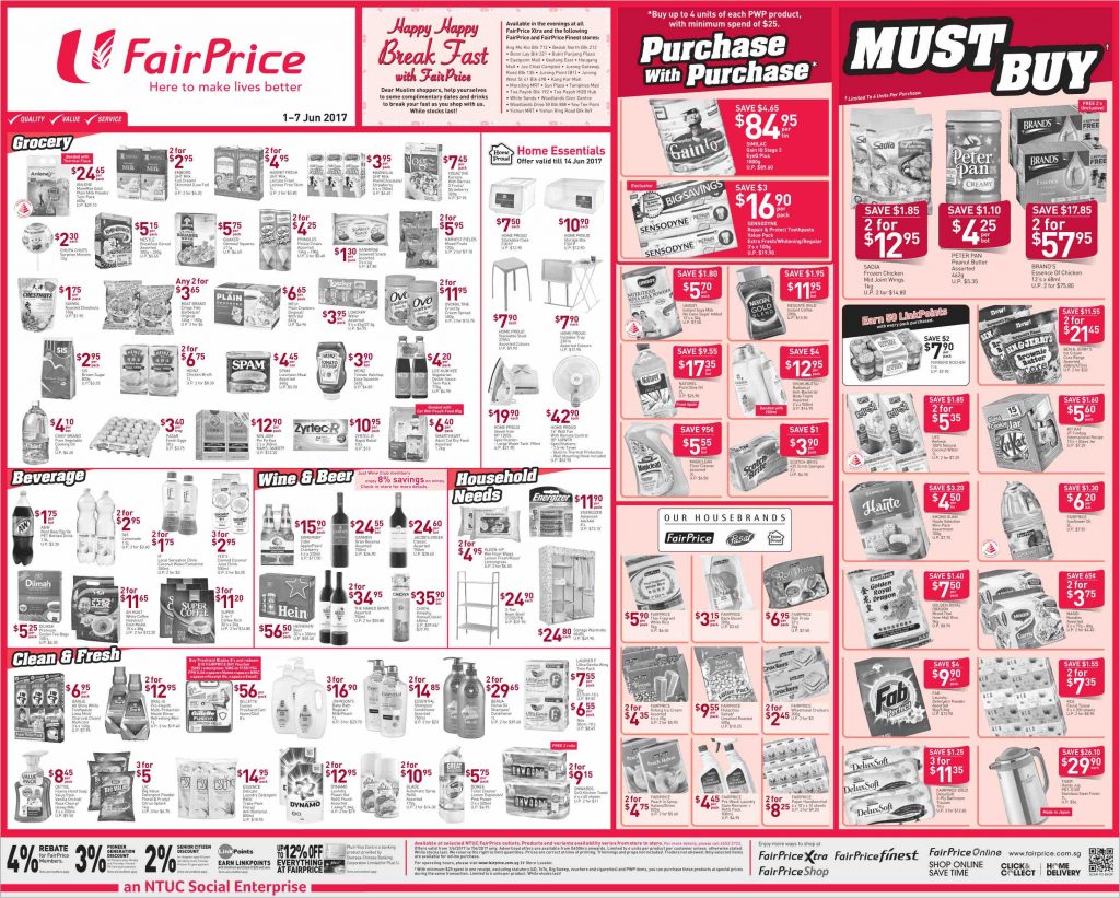NTUC FairPrice Singapore Your Weekly Saver Promotion 1-7 Jun 2017 | Why Not Deals