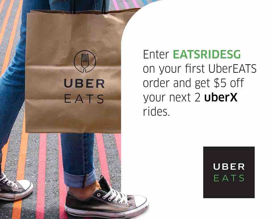 Order 1st UberEATS & Get $5 Off 2 uberX Rides EATSRIDESG Promo Code ends 30 Jun 2017 | Why Not Deals