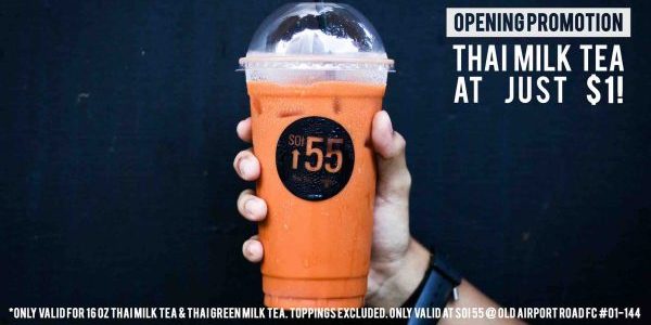 Soi 55 Singapore Thai Milk Tea At Just $1 Opening Promotion 19-25 Jun 2017