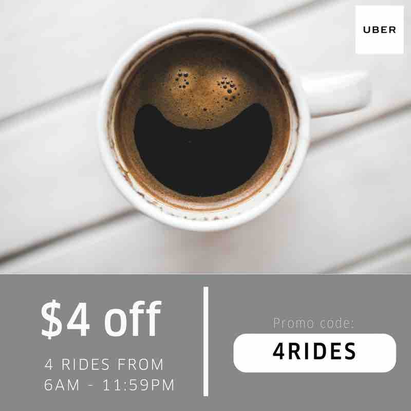 Uber Singapore $4 Off Up to 4 uberX or uberPOOL Rides 4RIDEs Promo Code 19-22 Jun 2017 | Why Not Deals