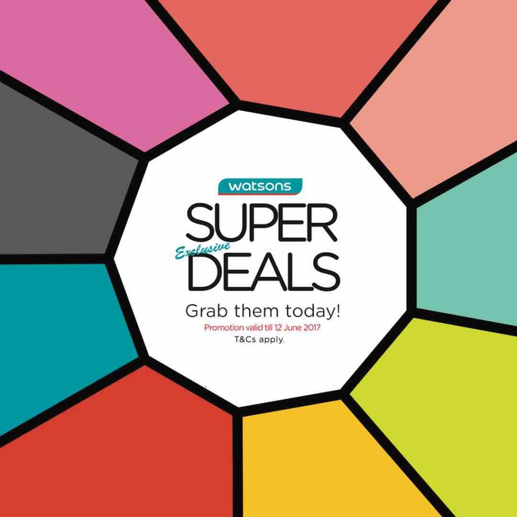 Watsons Singapore Limited Time Only Super Deals Up to 60% Off Promotion 10-12 Jun 2017 | Why Not Deals 1