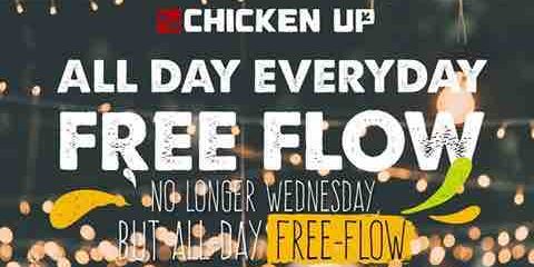 Chicken Up Singapore All Day Everyday FREE Flow Promotion ends 31 Jul 2017