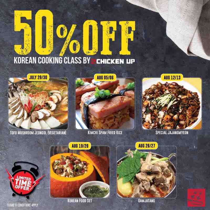 Chicken  Up Singapore Korean Cooking Class 50% Off Registration Promotions 16-31 Jul 2017 | Why Not Deals