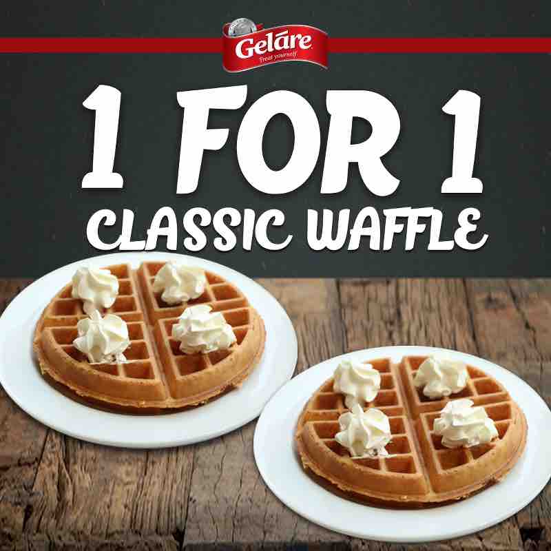 Geláre Singapore SAF DAY 2017 1-For-1 Classic Waffle Promotion 30 Jun - 10 Aug 2017 | Why Not Deals