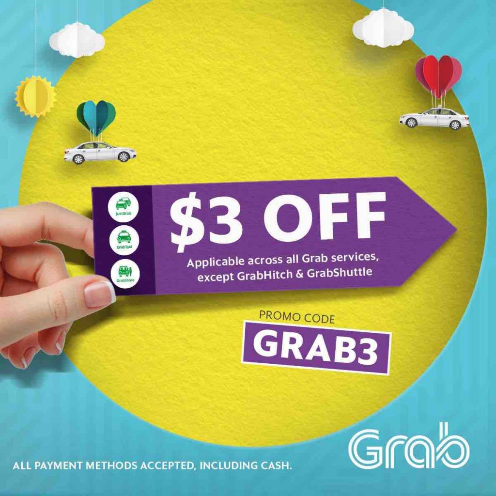 Grab Singapore $3 Off All Grab Services GRAB3 Promo Code 21-23 Jul 2017 | Why Not Deals