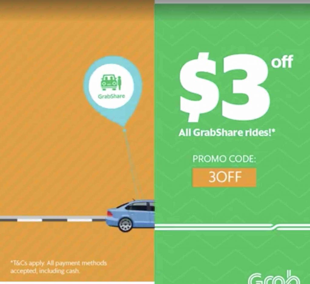 Grab Singapore $3 Off All GrabShare Rides with 3OFF Promo Code 31 Jul - 4 Aug 2017 | Why Not Deals