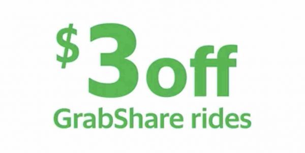 Grab Singapore Get $3 Off 2 GrabShare Rides GS3 Promo Code 4-9 Jul 2017