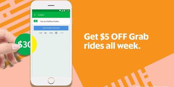 Grab Singapore Top Up $30 GrabPay Credits & Unlock $5 Off Rides Next Week Promotion 7-9 Jul 2017