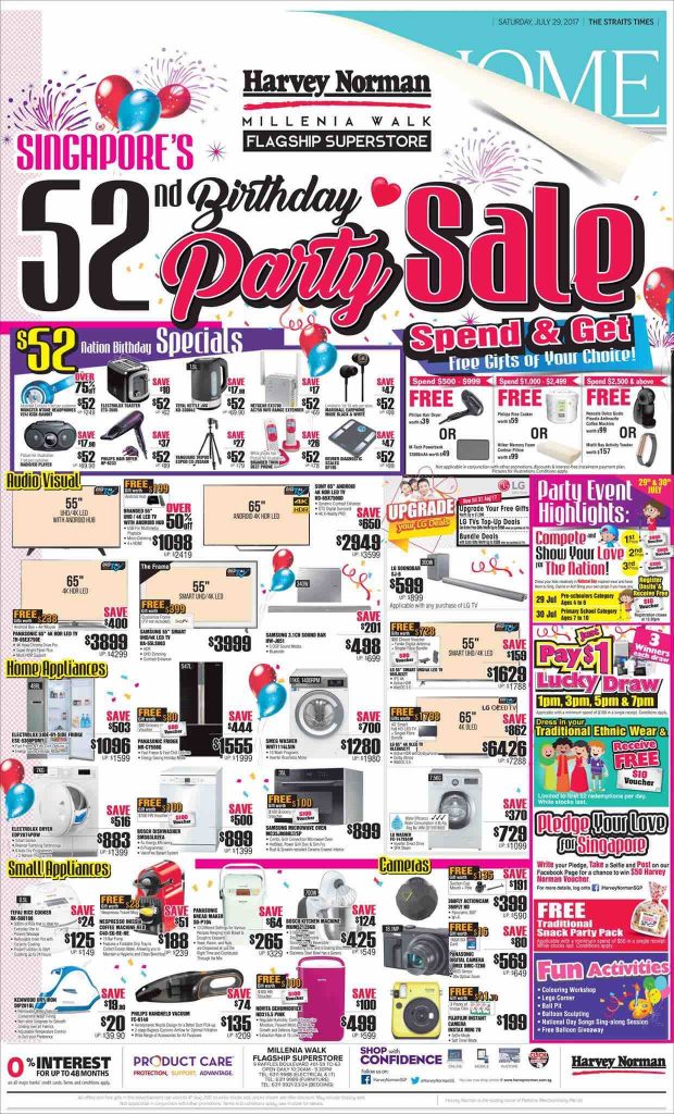Harvey Norman Singapore 52nd National Day Up to 52% Off Promotion 29 Jul - 4 Aug 2017 | Why Not Deals 4