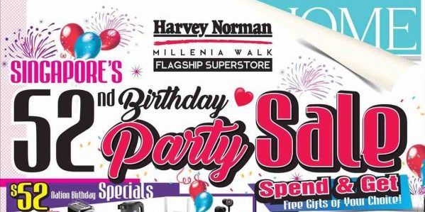 Harvey Norman Singapore 52nd National Day Up to 52% Off Promotion 29 Jul – 4 Aug 2017