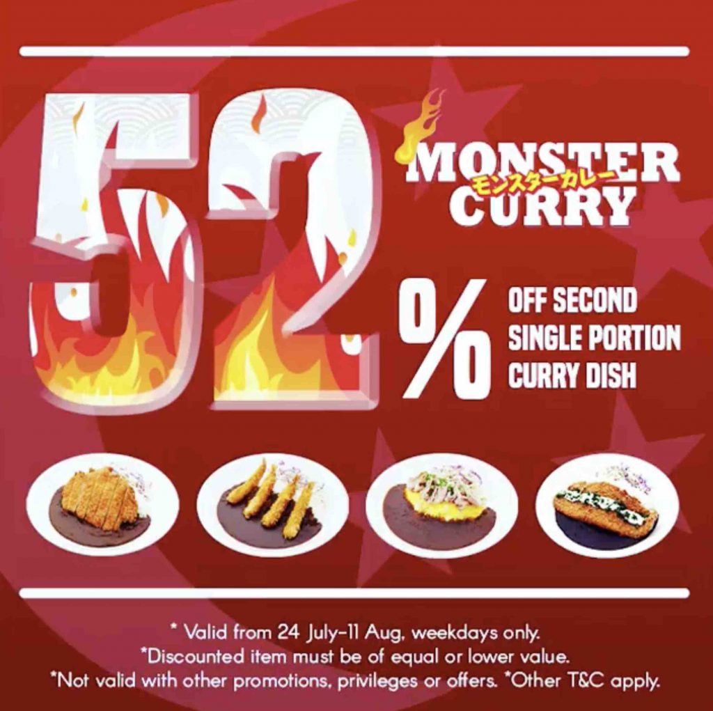 Monster Curry Singapore National Day 52% Off Promotion 24 Jul - 11 Aug 2017 | Why Not Deals