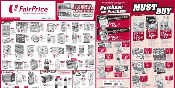 NTUC FairPrice Singapore Your Weekly Saver Promotion 20 Jul – 26 Jul 2017