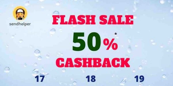 sendhelper Singapore 50% Cashback Flash Sale LDRY50 Promo Code 17-19 Jul 2017