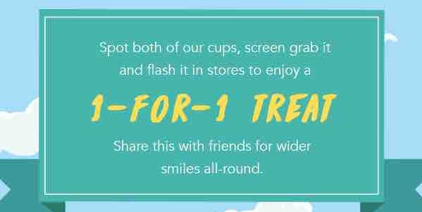 Starbucks Singapore 1-for-1 Treat on All Handcrafted Beverages Promotion 24-28 Jul 2017