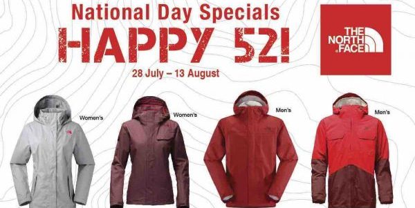 The North Face Singapore $52 or 52% Off National Day Promotion 28 Jul – 13 Aug 2017