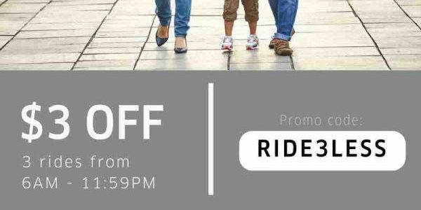 Uber Singapore $3 Off 3 uberX or uberPOOL Rides RIDE3LESS Promo Code 21-23 Jul 2017