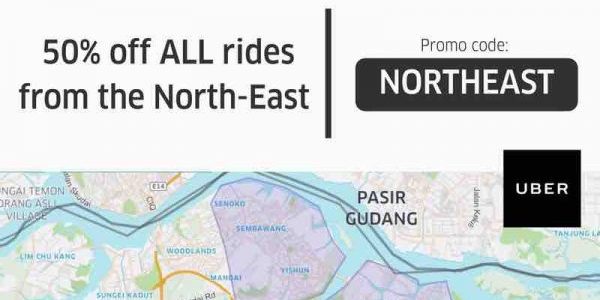 Uber Singapore 50% Off All Rides From North-East NORTHEAST Promo Code 21-27 Jul 2017