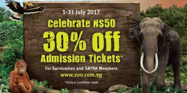 Wildlife Reserves Singapore 30% Off Tickets to Zoo & Jurong Bird Park NS50 Promotion 1-31 Jul 2017