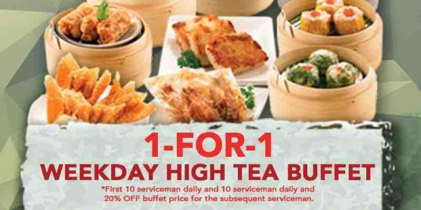 Yum Cha Singapore 1-for-1 Weekday High Tea Buffet SAF Day Promotion 30 Jun – 31 Jul 2017