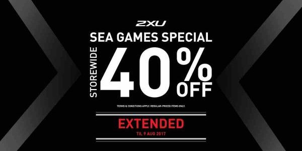 2XU Singapore SEA Games Special 40% Off Storewide Extended Promotion ends 9 Aug 2017