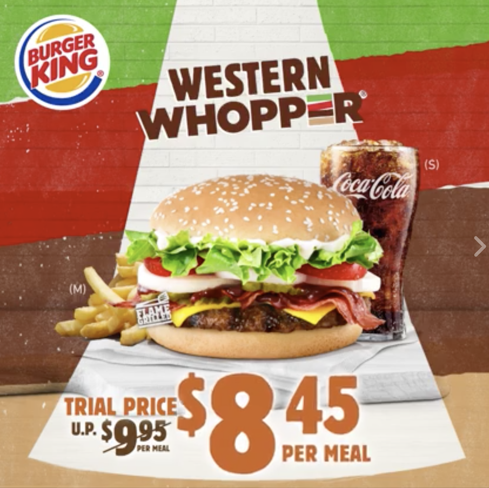 Burger King Flash Post to Enjoy Western Whopper at Trial Price 25 Aug - 7 Sep 2017 | Why Not Deals