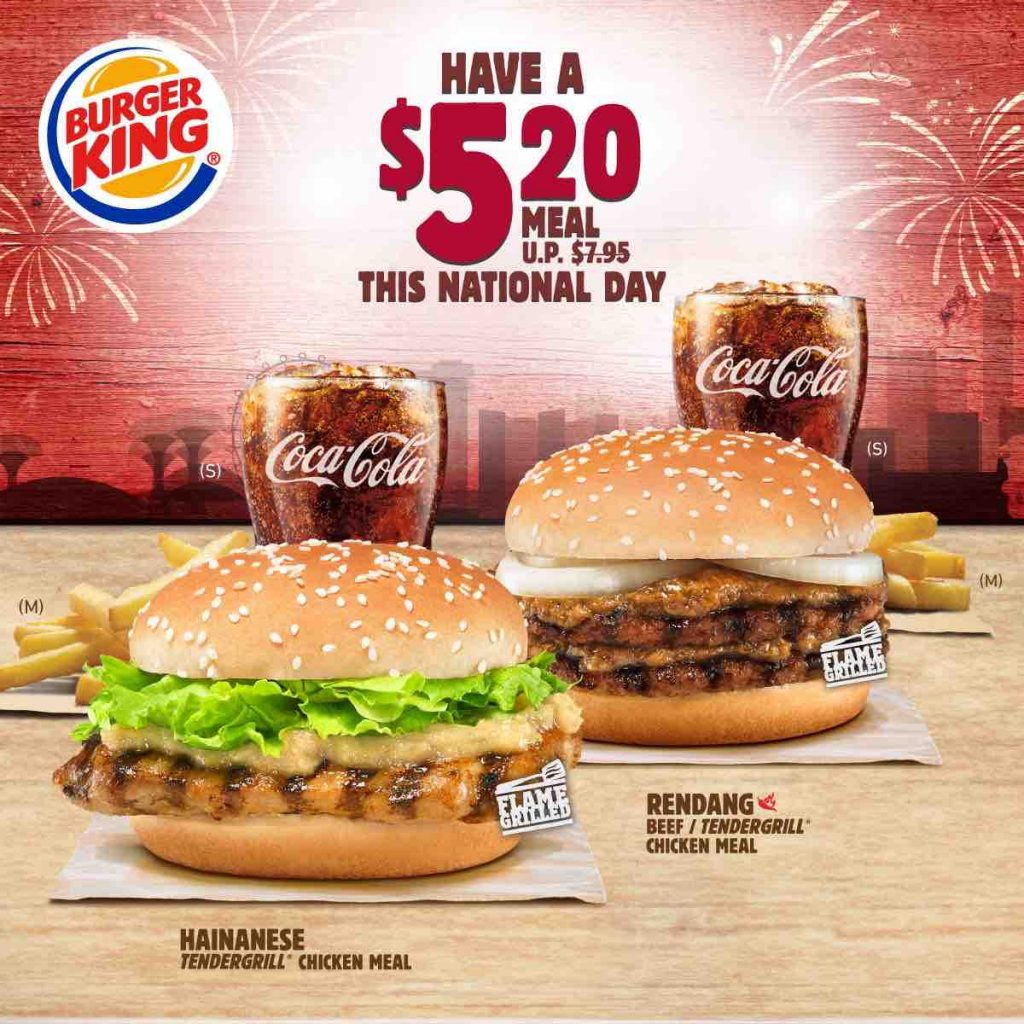 Burger King Singapore Have a $5.20 Meal National Day Promotion 3-9 Aug 2017 | Why Not Deals