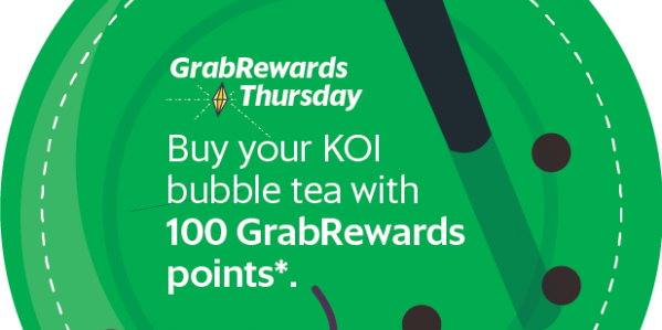 KOI Singapore Redeem KOI Bubble Tea with 100 GrabRewards Points Promotion 17 Aug 2017