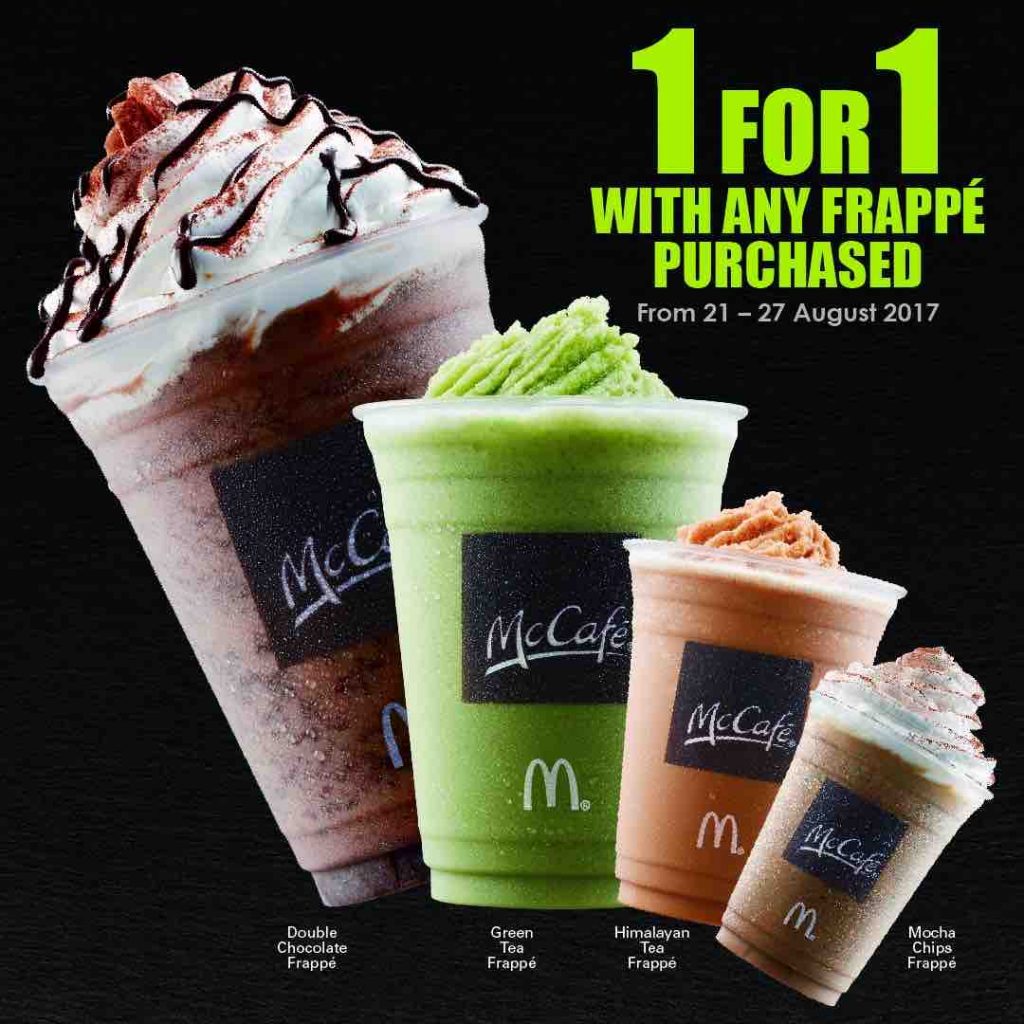 McDonald's Singapore 1-for-1 Frappé from McCafé Promotion 21-27 Aug 2017 | Why Not Deals