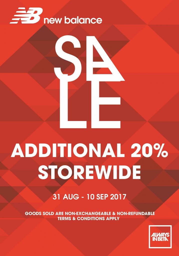New Balance Singapore 20% Off Storewide Promotion 31 Aug - 10 Sep 2017 | Why Not Deals