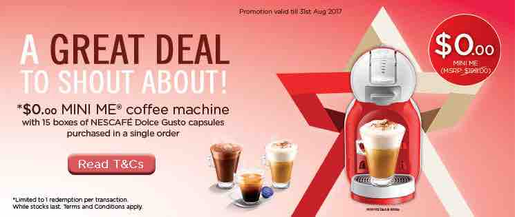 NTUC FairPrice FREE Nescafe Dolce Gusto Mini Re Machine 1-31 Aug 2017 | Why Not Deals