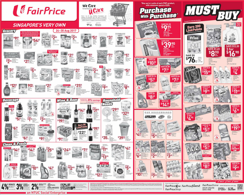 NTUC FairPrice Singapore Your Weekly Saver Promotion 24-30 Aug 2017 | Why Not Deals