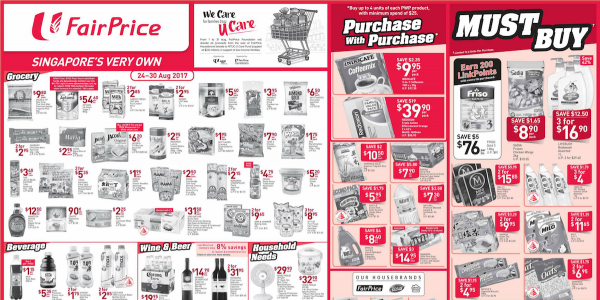 NTUC FairPrice Singapore Your Weekly Saver Promotion 24-30 Aug 2017